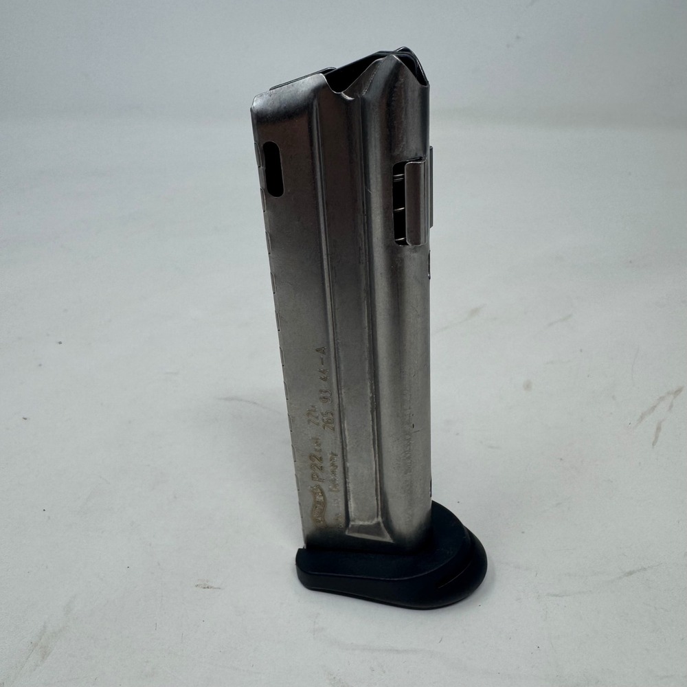 Walther P22 Magazine .22 LR 10 Round Stainless Steel with Finger Rest 2659344A